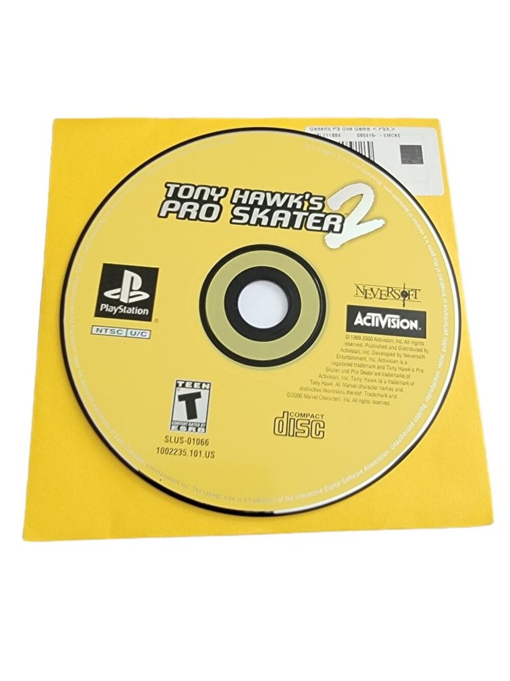 Tony Hawks Pro Skater 2 PS1 Play Station Video Game Disc Only No Case or Manual